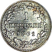 1 Kreuzer - Adolph, Germany, 1861 reverse image