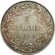 ½ Gulden - William, Germany, 1838-1839 reverse image