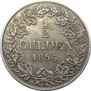 ½ Gulden - Adolph, Germany, 1856-1860 reverse image