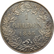 1 Gulden - Adolph, Germany, 1840-1855 reverse image