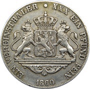 1 Vereinsthaler - Adolph, Germany, 1859-1860 reverse image