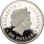 200 Dollars - Elizabeth II 4th Portrait - Koala - Platinum obverse image