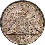 2 Gulden - Adolph, Germany, 1846-1847 reverse image