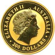 200 Dollars - Elizabeth II 4th Portrait - Kangaroo - Gold Bullion Coin obverse image