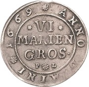 6 Mariengroschen, Germany, 1669-1672 reverse image
