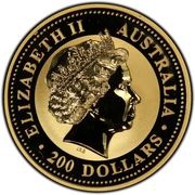 200 Dollars - Elizabeth II 4th Portrait - Year of the Snake - Gold Bullion Coin obverse image