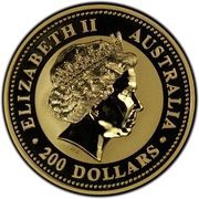 200 Dollars - Elizabeth II 4th Portrait - Year of the Horse - Gold Bullion Coin obverse image
