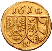 1 Pfennig Gold pattern strike reverse image