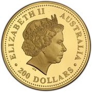 200 Dollars - Elizabeth II 4th Portrait - Kangaroo - Gold Bullion Coin obverse image