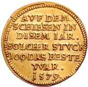 1 Goldgulden Shooting festival, Germany, 1579 reverse image