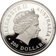 200 Dollars - Elizabeth II 4th Portrait - Koala - Platinum obverse image