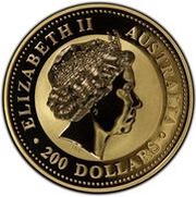200 Dollars - Elizabeth II 4th Portrait - Year of the Monkey - Gold Bullion Coin obverse image