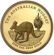 200 Dollars - Elizabeth II 4th Portrait - Kangaroo - Gold Bullion Coin, Australia, 2004 reverse image