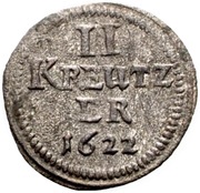2 Kreuzers Kipper, Germany, 1620-1622 reverse image