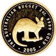 200 Dollars - Elizabeth II 4th Portrait - Australian Nugget - Gold Bullion Coin, Australia, 2005 reverse image