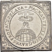 ½ Thaler Klippe; Peace of Westphalia, Germany, 1650 reverse image