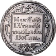 ½ Thaler Bicentenary of the Reformation, Germany, 1717 reverse image