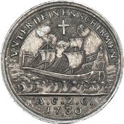 ½ Ducat Silver pattern strike, Germany, 1730 reverse image