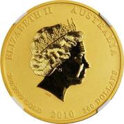 200 Dollars - Elizabeth II 4th Portrait - Year of the Tiger - Gold Bullion Coin obverse image