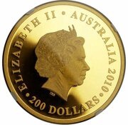 200 Dollars - Elizabeth II 4th Portrait - Koala - Gold Bullion Coin obverse image