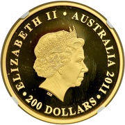 200 Dollars - Elizabeth II 4th Portrait - Koala - Gold Bullion Coin obverse image