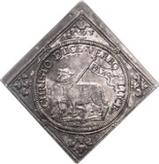 3 Ducats Peace; Silver pattern strike; Klippe, Germany, 1648 reverse image