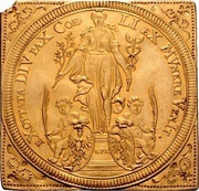 6 Ducats Klippe; Peace, Germany, 1698 reverse image