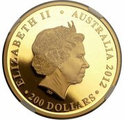 200 Dollars - Elizabeth II 4th Portrait - Diamond Jubilee - Gold Proof obverse image