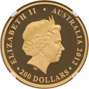 200 Dollars - Elizabeth II 4th Portrait - Koala - Gold Bullion Coin obverse image