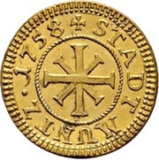 1 Kreuzer Gold pattern strike reverse image