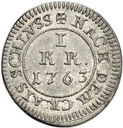 1 Kreuzer, Germany, 1763 reverse image