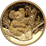 200 Dollars - Elizabeth II 4th Portrait - Koala - Gold Bullion Coin, Australia, 2013 reverse image