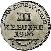 3 Kreuzer, Germany, 1806 reverse image