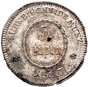 3 Kreuzer, Germany, 1806-1807 reverse image