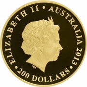200 Dollars - Elizabeth II 4th Portrait - Sydney Opera House - Gold Proof obverse image