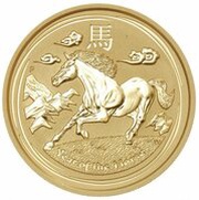 200 Dollars - Elizabeth II 4th Portrait - Year of the Horse - Gold Bullion Coin, Australia, 2014 reverse image