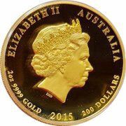 200 Dollars - Elizabeth II 4th Portrait - Baptism of Fire - Gold Bullion Coin obverse image