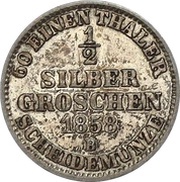 ½ Silbergroschen - Paul Frederick August, Germany, 1858 reverse image