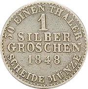 1 Silbergroschen - Paul Frederick August, Germany, 1848 reverse image