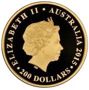 200 Dollars - Elizabeth II 4th Portrait - Longest-Reigning Monarch - Gold Bullion Coin obverse image