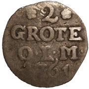 2 Grote - Frederick V of Dänemark, Germany, 1761 reverse image