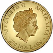 200 Dollars - Elizabeth II 4th Portrait - Wedge-tailed Eagle - Proof High Relief obverse image