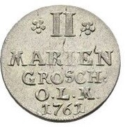 2 Mariengroschen - Frederick V, Germany, 1761 reverse image