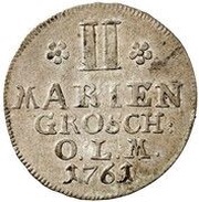 2 Mariengroschen - Frederick V of Dänemark, Germany, 1761 reverse image