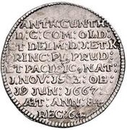 ⅛ Thaler - Anthony Günter Death, Germany, 1667 reverse image
