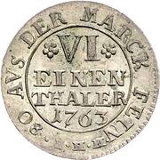 ⅙ Thaler - Frederick V of Denmark, Germany, 1763-1765 reverse image