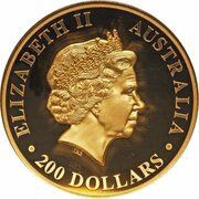 200 Dollars - Elizabeth II 4th Portrait - Koala - Gold Bullion Coin obverse image