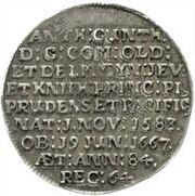 ¼ Thaler - Anthony Günter Death, Germany, 1667 reverse image