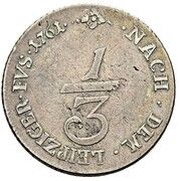 ⅓ Thaler - Frederick V, Germany, 1761 reverse image