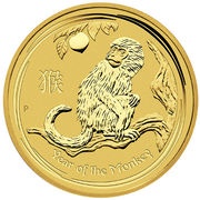 200 Dollars - Elizabeth II 4th Portrait - Year of the Monkey - Gold Bullion Coin, Australia, 2016 reverse image